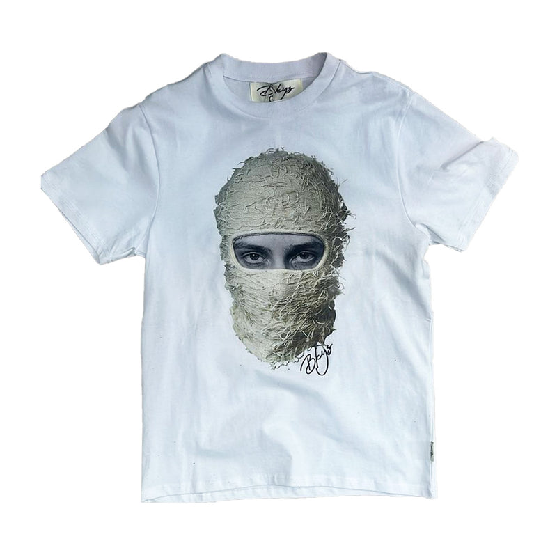 BKYS Mens Live For This Crew Neck T-Shirt T1069 White