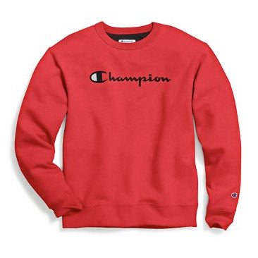 Champion Mens Powerblend Graphic Sweatshirt GF88HY06794-2WC Team Red Scarlet