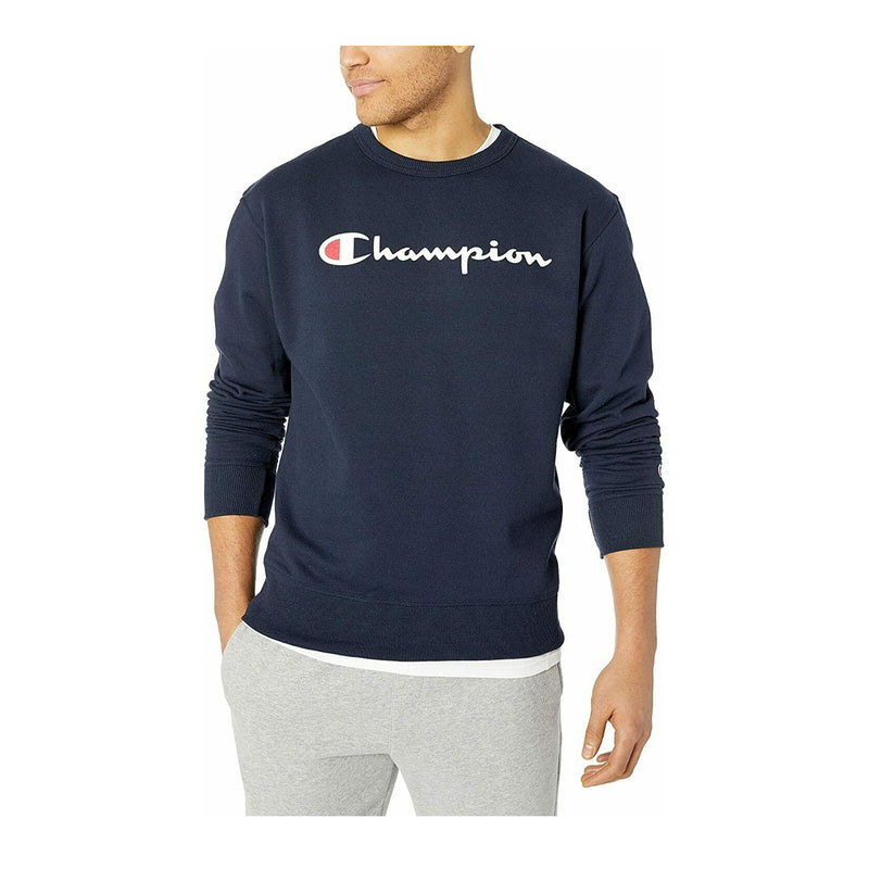 Champion Mens Powerblend Graphic Sweatshirt GF88HY06794-NYC Navy