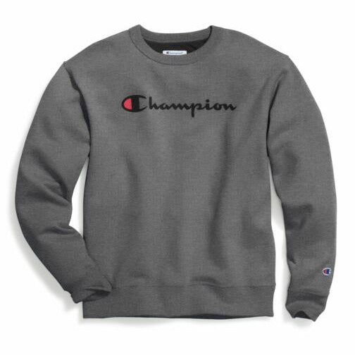 Champion Mens Powerblend Graphic Sweatshirt GF88HY06794-0OC Granite Heather