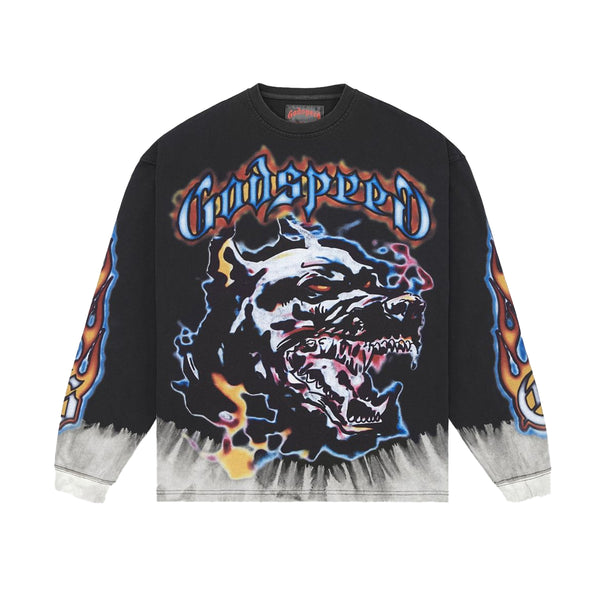 Godspeed Mens Off the Leash Long Sleeve Shirt Black Wash– Premium