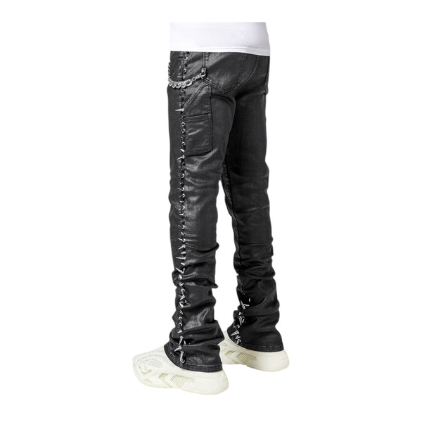 パンツ GUAPI OBSIDIAN BLACK WAXED ZIPPER DENIM GUAPI - Obsidian Black Waxed Zipper Denim – AGENDA