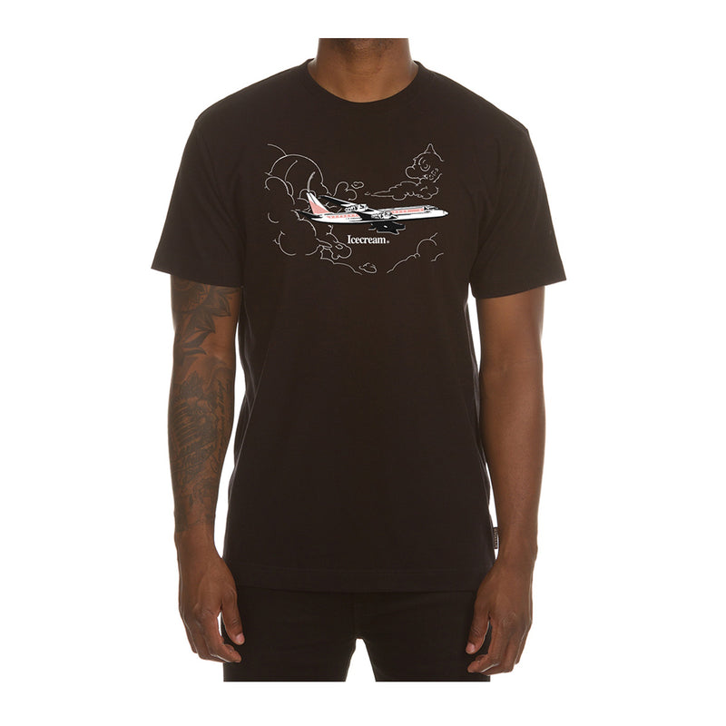 Icecream Mens Private Jet Crew Neck T-Shirt 441-3207-001 Black
