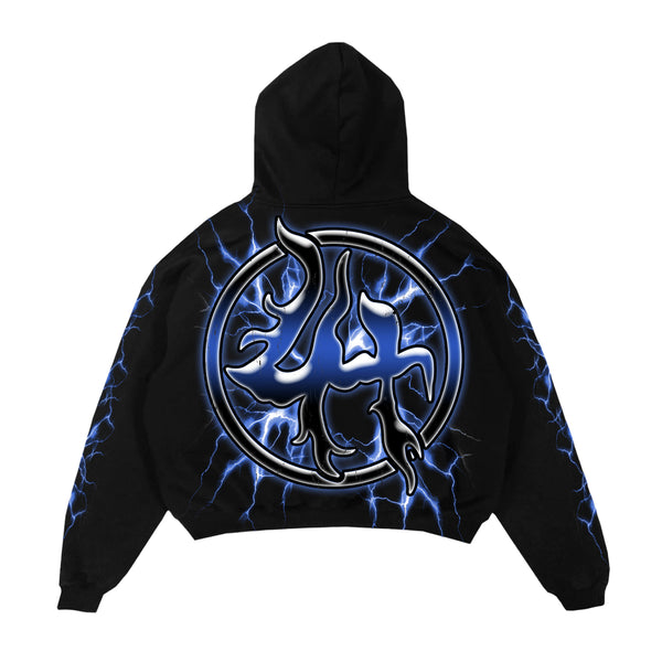 Lost Hills Mens Oversized Hoodie LH4009 Black/Blue– Premium Lounge NY