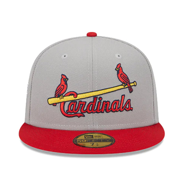 New Era Unisex MLB St. Louis Cardinals Retro Script 59Fifty Fitted Hat  60417772 Grey/Scarlet, Green Undervisor