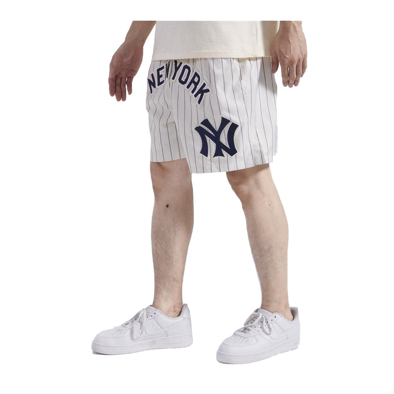 Pro Standard Mens MLB New York Yankees Pinstripe Retro Classic Woven Shorts PROS-LNY3314454-ELY Eggshell/ Grey