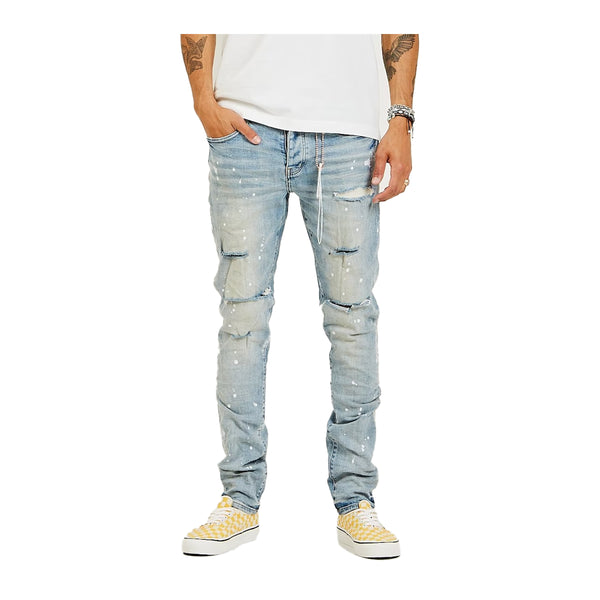 Purple Brand Mens Skinny Fit Jeans P001-LIP Light Indigo Paint