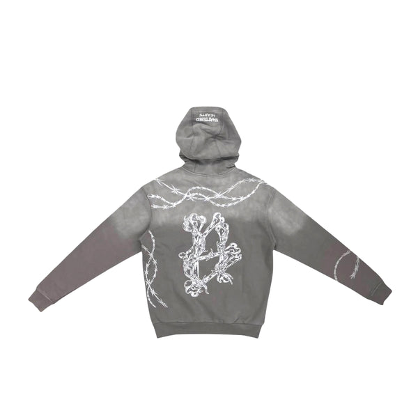 Shattered Hearts Mens Barbed Wire Hoodie Grey– Premium Lounge NY