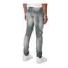 Smoke Rise Mens Rip & Repaired Denim Slim Fit Jeans JP23532 Blue Opal