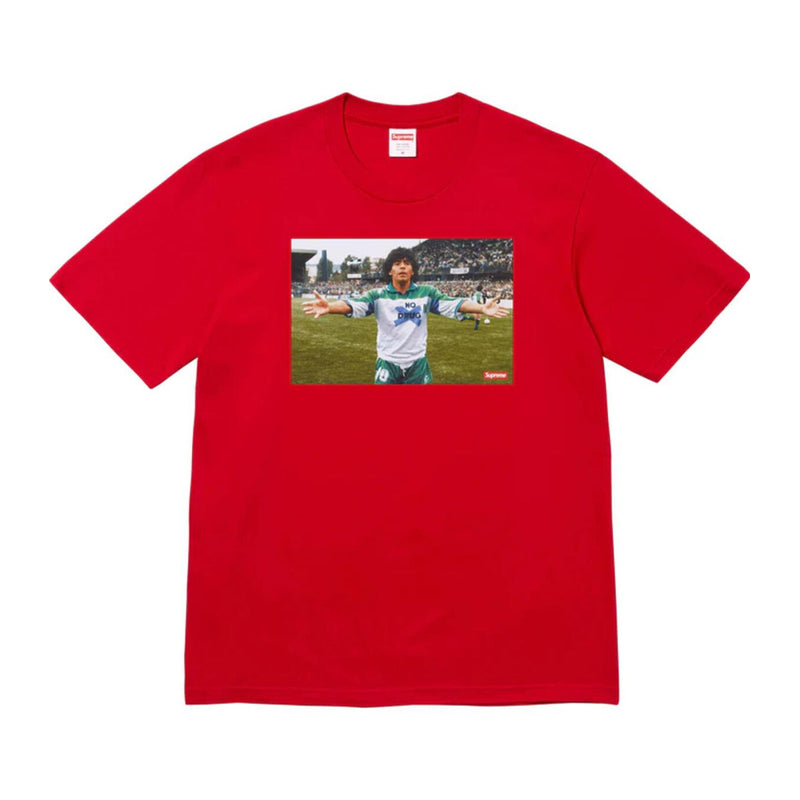 Supreme Mens Maradona Crew Neck T-Shirt SS24T31 Red