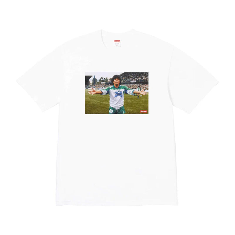 Supreme Mens Maradona Crew Neck T-Shirt SS24T31 White