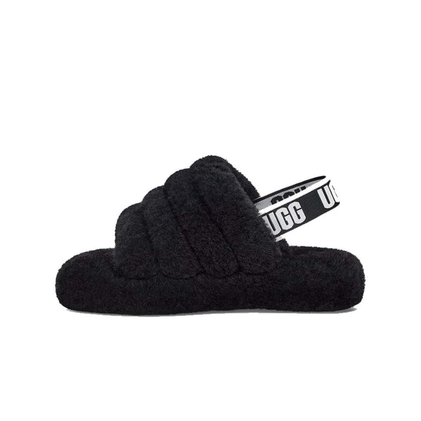 UGG Kids Fluff Yeah Slide Slippers 1098494K-BLK Black