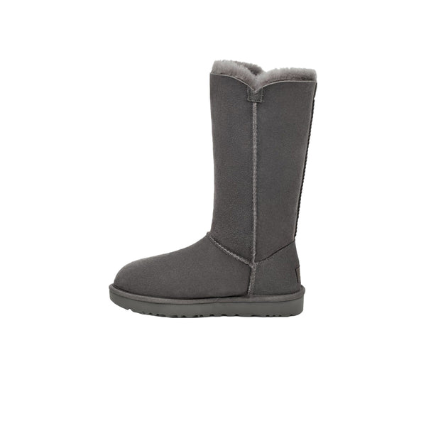 UGG Girls Bailey Button Triplet Boots 1962K-GREY Grey- Premium