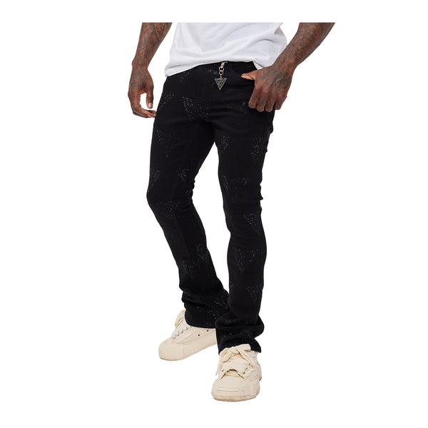 Valabasas Mens Show Stacked Jeans VLBS-VJ3-1032-JTBLK Jet Black