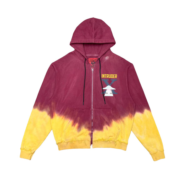 Vicious Mens Intruder Washed Tie-Dye Zip Up Hoodie VC112