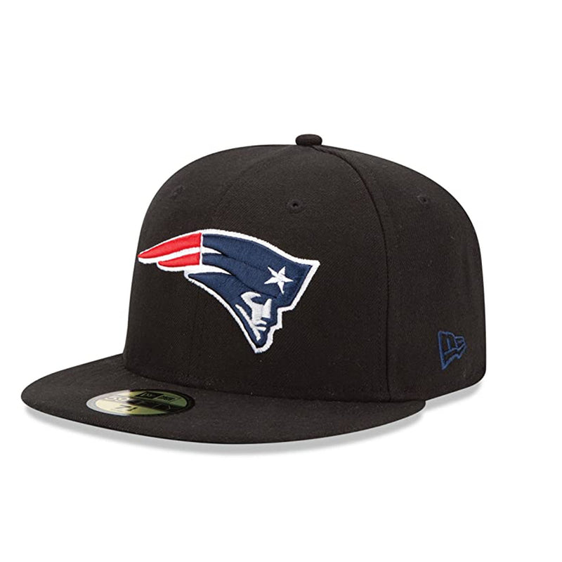 New Era Mens NFL New England Patriots 59Fifty Fitted Hat 10628627 Black