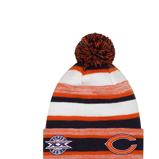 New Era Mens NFL Kansas City Chiefs Pom Beanie 11218259 White/Orange