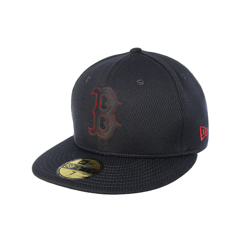 New Era Mens MLB Boston Red Sox Of Clubhouse 59Fifty Fitted Hat 11867916 Black/Red