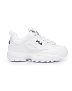 Fila Womens Disruptor II Premium Fashion Sneakers 5FM00002-125 White/Navy/Red