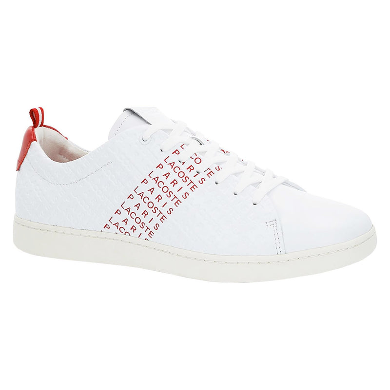 Lacoste Mens Carnaby Evo Fashion Sneakers 7-37SMA0014286 Wht/Red