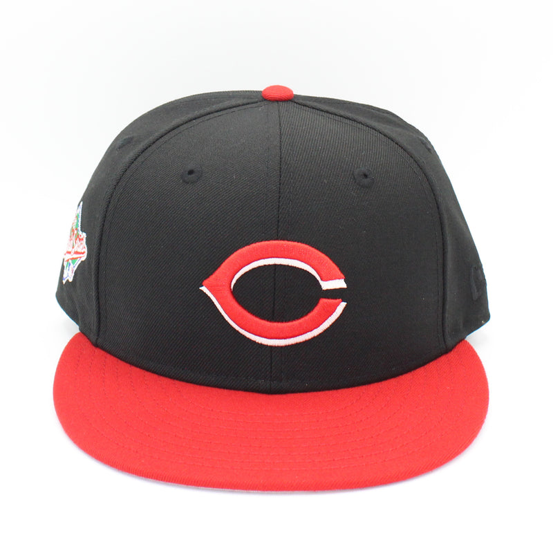 New Era Mens MLB Cincinnati Reds World Series 1990 59Fifty Fitted Hat 70173723 Black, Grey Undervisor