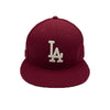 New Era Mens MLB Los Angeles Dodgers World Series 1998 59Fifty Fitted Hat 70554588 Red, Pink Undervisor