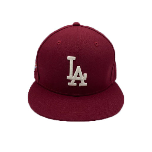 New Era Mens MLB Los Angeles Dodgers World Series 1998 59Fifty Fitted Hat 70554588 Red, Pink Undervisor