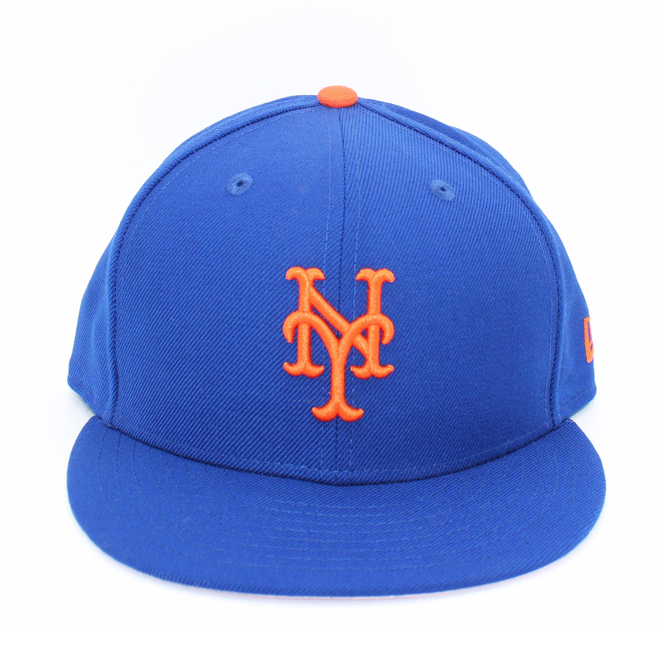 New Era Mens MLB New York Mets OTC 59FIFTY Fitted Hat 70574521 Royal, Pink Undervisor 7 3/8