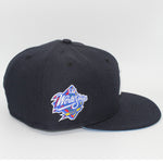 New Era Mens MLB New York Yankees World Series 1998 59Fifty Fitted Hat 70592514 Navy, Sky blue Undervisor