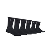 Polo Ralph Lauren Mens Classic Cotton Sport 6 Pairs Socks 821005PK2-BLACK Black