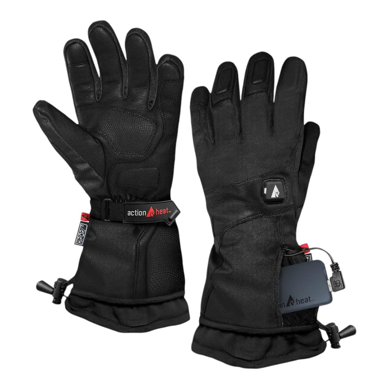 ActionHeat Mens 5V Premium Heated Gloves Black/Red