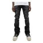 Armor Jeans Mens Distressed Stacked Jeans AJ109SK-1 Black