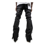 Armor Jeans Mens Distressed Stacked Jeans AJ109SK-1 Black