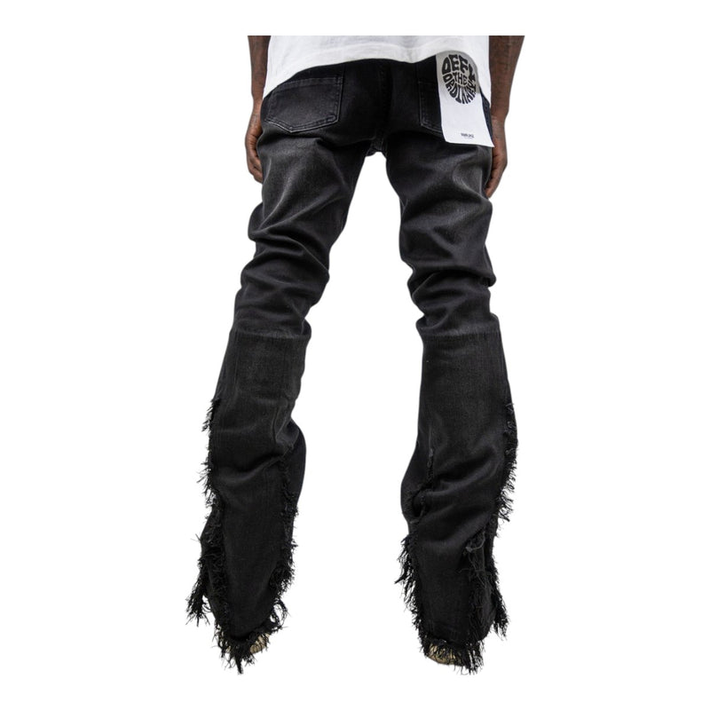 Armor Jeans Mens Distressed Stacked Jeans AJ109SK-1 Black