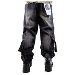 Armor Jeans Mens Baggy  Cargo Jeans AJ59B-1 Black