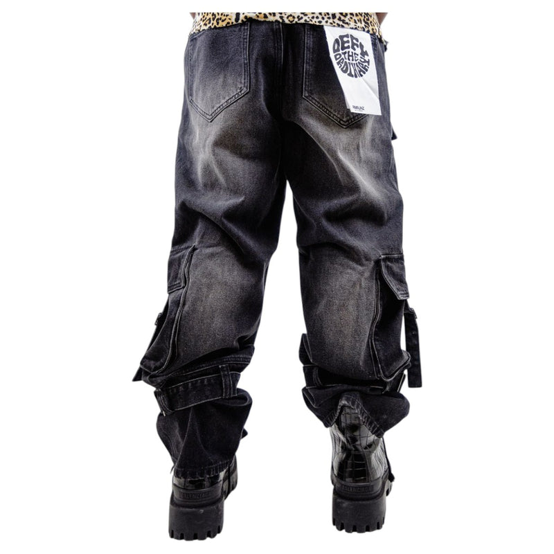 Armor Jeans Mens Baggy  Cargo Jeans AJ59B-1 Black