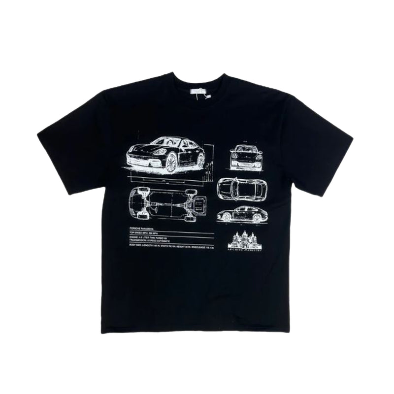 Archive Ministry Mens Panamera Crew Neck T-Shirt 101-0077 Black