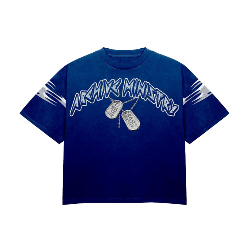 Archive Ministry Mens Archive Tags Crew Neck T-Shirt 101-0078 Reflex Blue