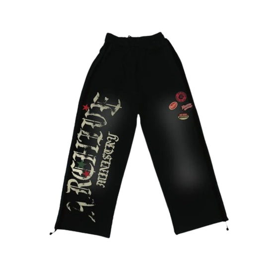 Archive Ministry Mens Bear Mountain Camp Patch Sweatpants 101-0089 Black