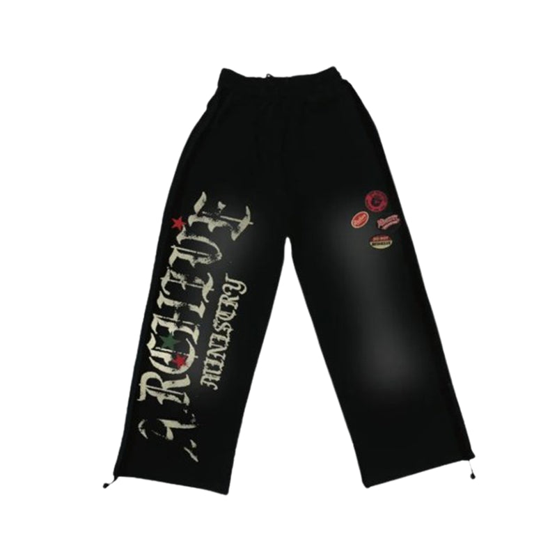 Archive Ministry Mens Bear Mountain Camp Patch Sweatpants 101-0089 Black
