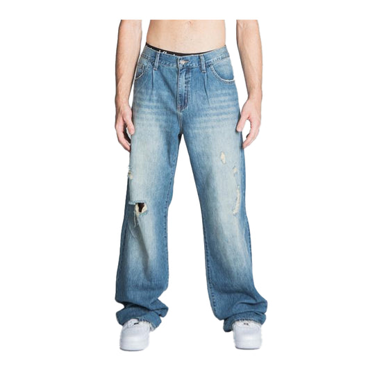 Armor Jeans Mens Non Stretch Baggy Jeans AJ09B-3 Md Blue