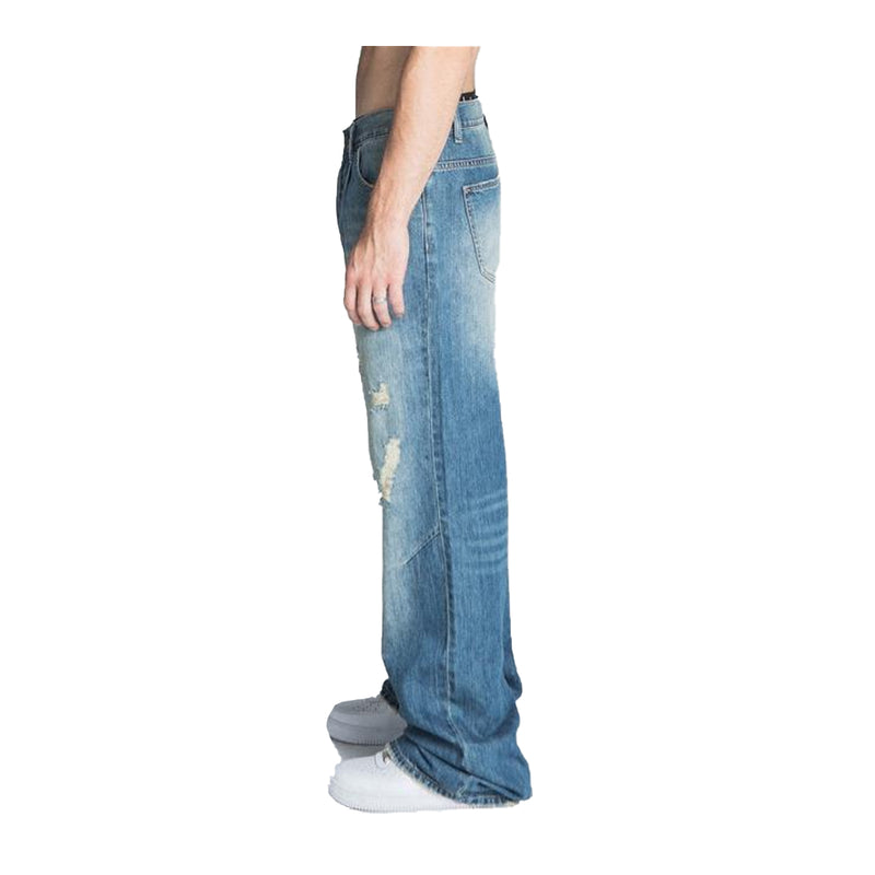 Armor Jeans Mens Non Stretch Baggy Jeans AJ09B-3 Md Blue