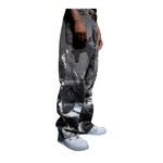 Armor Jeans Mens Digital Print Baggy Jeans RM204B Black