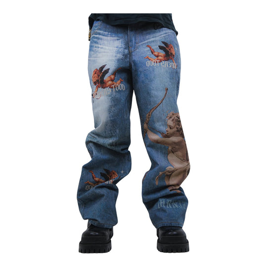 Armor Jeans Mens Digital Print Baggy Jeans RM205B-2 LT Blue