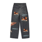 Armor Jeans Mens Digital Print Stacked Jeans RM205SK Black