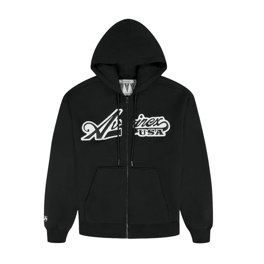 Avirex Mens Script Hoodie AVF242K41-001 Black
