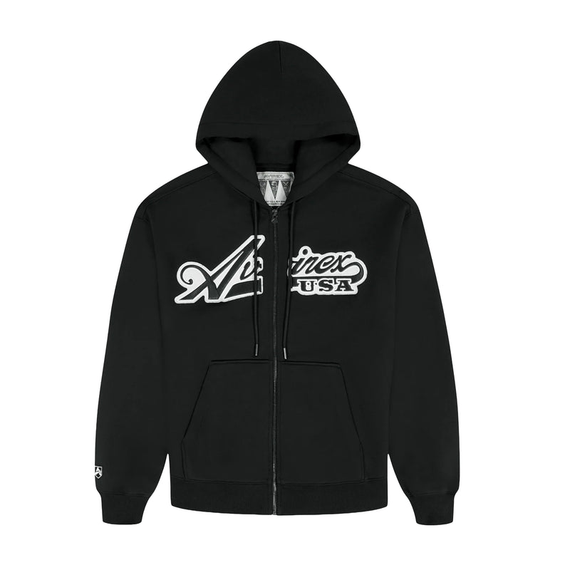 Avirex Mens Script Hoodie AVF242K41-001 Black
