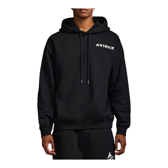 Avirex Mens Stacked Logo Hoodie AVF251K40-001 Black