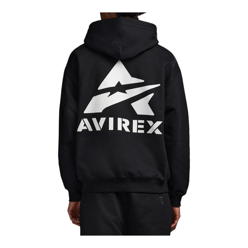 Avirex Mens Stacked Logo Hoodie AVF251K40-001 Black