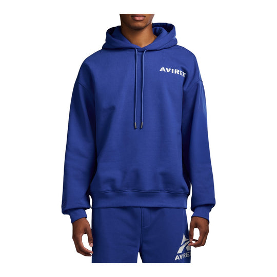 Avirex Mens Stacked Logo Hoodie AVF251K40-422 Cobalt